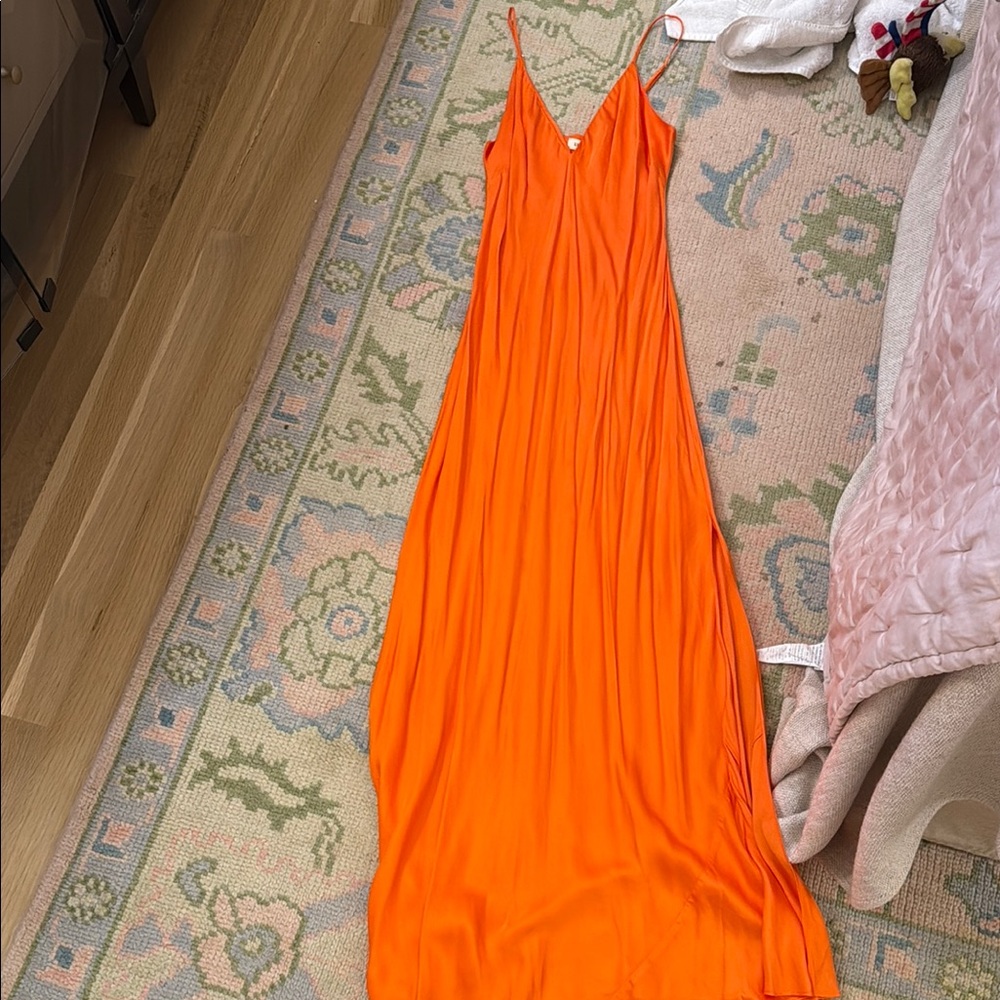 Elegant Orange Slip Dress